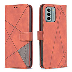 Handytasche Stand Schutzhülle Flip Leder Hülle B08F für Nokia G22 Orange