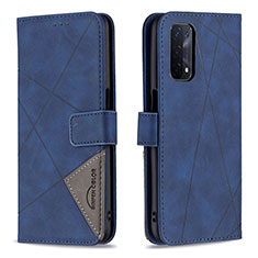 Handytasche Stand Schutzhülle Flip Leder Hülle B08F für Oppo A54 5G Blau