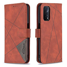 Handytasche Stand Schutzhülle Flip Leder Hülle B08F für Oppo A54 5G Orange