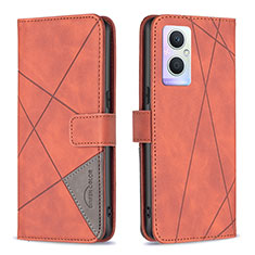 Handytasche Stand Schutzhülle Flip Leder Hülle B08F für Oppo A96 5G Orange