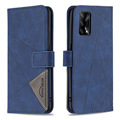 Handytasche Stand Schutzhülle Flip Leder Hülle B08F für Oppo F19 Blau