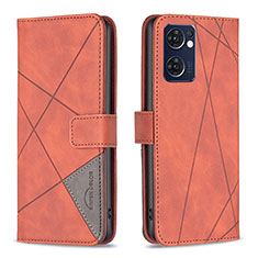 Handytasche Stand Schutzhülle Flip Leder Hülle B08F für Oppo Find X5 Lite 5G Orange