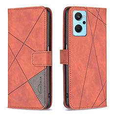 Handytasche Stand Schutzhülle Flip Leder Hülle B08F für Realme 9i 4G Orange