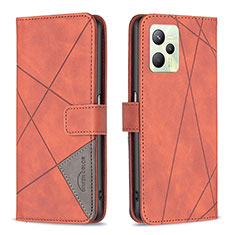 Handytasche Stand Schutzhülle Flip Leder Hülle B08F für Realme C35 Orange