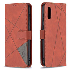 Handytasche Stand Schutzhülle Flip Leder Hülle B08F für Samsung Galaxy A02 Orange