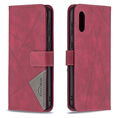 Handytasche Stand Schutzhülle Flip Leder Hülle B08F für Samsung Galaxy A02 Rot