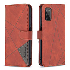 Handytasche Stand Schutzhülle Flip Leder Hülle B08F für Samsung Galaxy A03s Orange