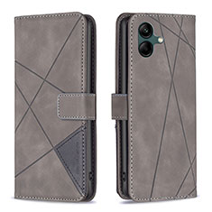 Handytasche Stand Schutzhülle Flip Leder Hülle B08F für Samsung Galaxy A04 4G Grau