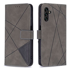 Handytasche Stand Schutzhülle Flip Leder Hülle B08F für Samsung Galaxy A04s Grau