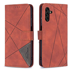 Handytasche Stand Schutzhülle Flip Leder Hülle B08F für Samsung Galaxy A04s Orange