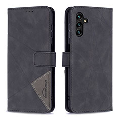 Handytasche Stand Schutzhülle Flip Leder Hülle B08F für Samsung Galaxy A04s Schwarz