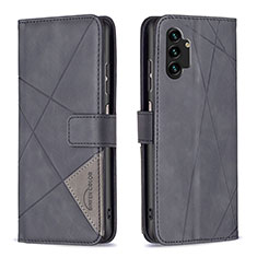 Handytasche Stand Schutzhülle Flip Leder Hülle B08F für Samsung Galaxy A13 4G Schwarz