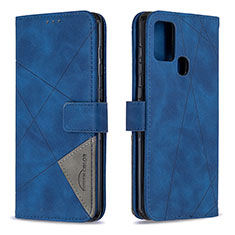 Handytasche Stand Schutzhülle Flip Leder Hülle B08F für Samsung Galaxy A21s Blau