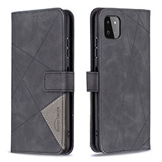 Handytasche Stand Schutzhülle Flip Leder Hülle B08F für Samsung Galaxy A22 5G Schwarz