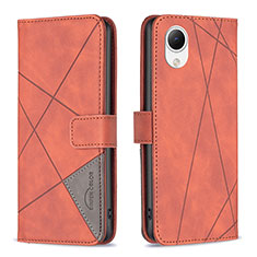 Handytasche Stand Schutzhülle Flip Leder Hülle B08F für Samsung Galaxy A23 5G SC-56C Orange