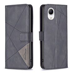 Handytasche Stand Schutzhülle Flip Leder Hülle B08F für Samsung Galaxy A23e 5G Schwarz