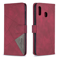 Handytasche Stand Schutzhülle Flip Leder Hülle B08F für Samsung Galaxy A30 Rot