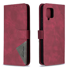 Handytasche Stand Schutzhülle Flip Leder Hülle B08F für Samsung Galaxy A42 5G Rot