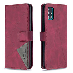 Handytasche Stand Schutzhülle Flip Leder Hülle B08F für Samsung Galaxy A51 5G Rot