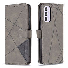 Handytasche Stand Schutzhülle Flip Leder Hülle B08F für Samsung Galaxy A54 5G Grau