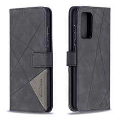 Handytasche Stand Schutzhülle Flip Leder Hülle B08F für Samsung Galaxy A72 4G Schwarz