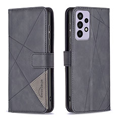 Handytasche Stand Schutzhülle Flip Leder Hülle B08F für Samsung Galaxy A73 5G Schwarz