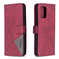 Handytasche Stand Schutzhülle Flip Leder Hülle B08F für Samsung Galaxy A91 Rot