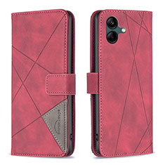 Handytasche Stand Schutzhülle Flip Leder Hülle B08F für Samsung Galaxy F04 Rot