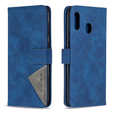 Handytasche Stand Schutzhülle Flip Leder Hülle B08F für Samsung Galaxy M10S Blau