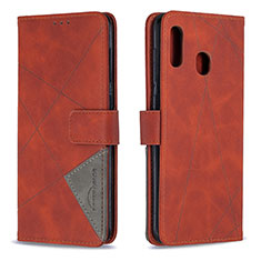 Handytasche Stand Schutzhülle Flip Leder Hülle B08F für Samsung Galaxy M10S Orange