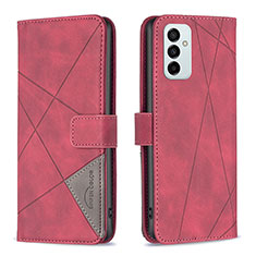 Handytasche Stand Schutzhülle Flip Leder Hülle B08F für Samsung Galaxy M23 5G Rot