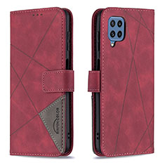 Handytasche Stand Schutzhülle Flip Leder Hülle B08F für Samsung Galaxy M32 4G Rot