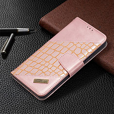 Handytasche Stand Schutzhülle Flip Leder Hülle B08F für Samsung Galaxy S22 5G Rosa