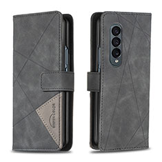 Handytasche Stand Schutzhülle Flip Leder Hülle B08F für Samsung Galaxy Z Fold4 5G Schwarz