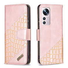 Handytasche Stand Schutzhülle Flip Leder Hülle B08F für Xiaomi Mi 12 5G Rosa