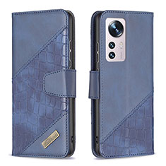 Handytasche Stand Schutzhülle Flip Leder Hülle B08F für Xiaomi Mi 12S 5G Blau