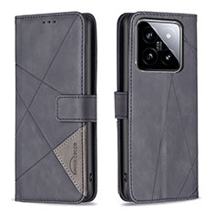 Handytasche Stand Schutzhülle Flip Leder Hülle B08F für Xiaomi Mi 14 5G Schwarz