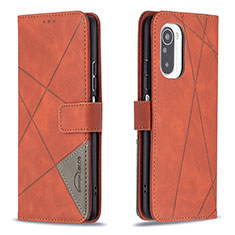 Handytasche Stand Schutzhülle Flip Leder Hülle B08F für Xiaomi Poco F3 5G Orange