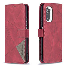 Handytasche Stand Schutzhülle Flip Leder Hülle B08F für Xiaomi Poco F3 5G Rot