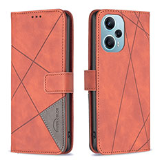 Handytasche Stand Schutzhülle Flip Leder Hülle B08F für Xiaomi Poco F5 5G Orange