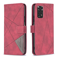 Handytasche Stand Schutzhülle Flip Leder Hülle B08F für Xiaomi Redmi Note 11 4G (2022) Rot