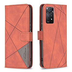 Handytasche Stand Schutzhülle Flip Leder Hülle B08F für Xiaomi Redmi Note 11 Pro 5G Orange
