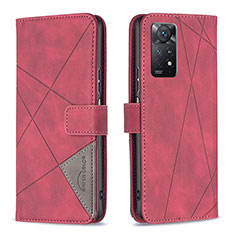 Handytasche Stand Schutzhülle Flip Leder Hülle B08F für Xiaomi Redmi Note 11 Pro 5G Rot