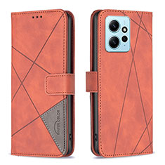 Handytasche Stand Schutzhülle Flip Leder Hülle B08F für Xiaomi Redmi Note 12 4G Orange