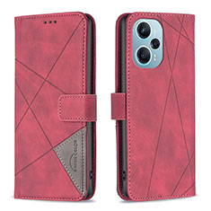 Handytasche Stand Schutzhülle Flip Leder Hülle B08F für Xiaomi Redmi Note 12 Turbo 5G Rot