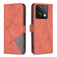 Handytasche Stand Schutzhülle Flip Leder Hülle B08F für Xiaomi Redmi Note 13 5G Orange