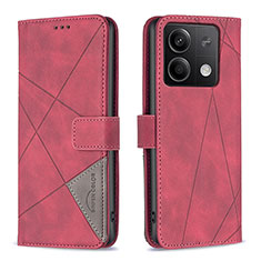 Handytasche Stand Schutzhülle Flip Leder Hülle B08F für Xiaomi Redmi Note 13 5G Rot