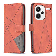 Handytasche Stand Schutzhülle Flip Leder Hülle B08F für Xiaomi Redmi Note 13 Pro+ Plus 5G Orange