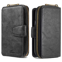 Handytasche Stand Schutzhülle Flip Leder Hülle B10F für Samsung Galaxy A21 Schwarz