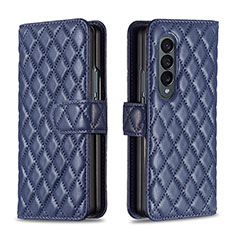 Handytasche Stand Schutzhülle Flip Leder Hülle B10F für Samsung Galaxy Z Fold4 5G Blau